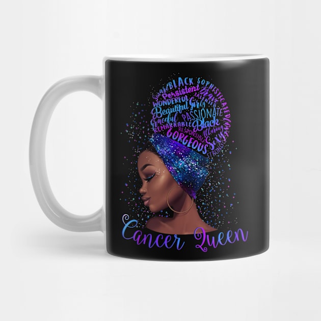 Cancer Girl Shirt Blacsk Queen Was Born in Cancer Birthday Gifts by osami